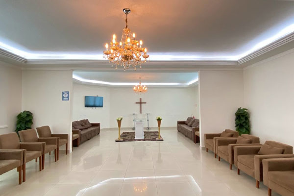 Sala standart com sofás marrons